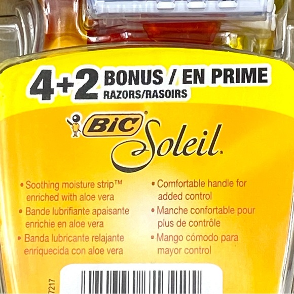 NWT Bic Soliel 6-Count 3-Blade Disposable Razors Bonus Pack Aloe Vera Shave Care - Picture 5 of 7